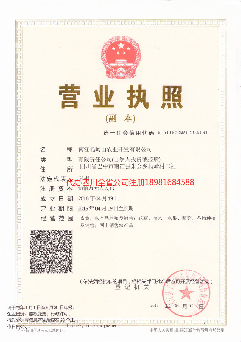 永安永安杨岭山农业开发有限公司